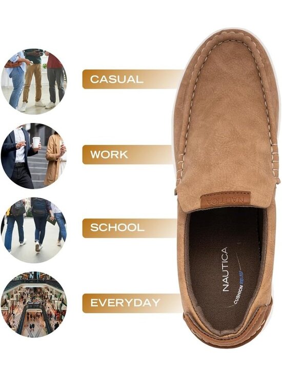 ?Men\'s Tan Smooth Canvas Slip-On Comfortable Low Top Lightweight Fashion shoes main image 5